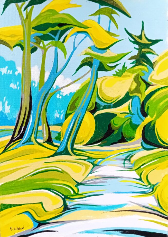 Ray Whyard 'Birchwood' acrylic 30x21cm