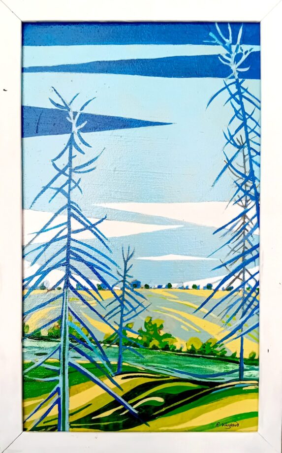 Ray Whyard 'Birchwood' acrylic 'Stream' 37x21
