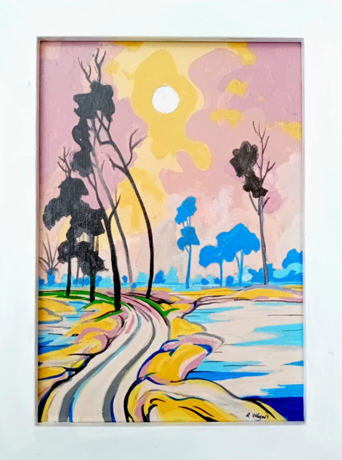 Ray Whyard 'Quiet Lane, France' acrylic 30x20cm