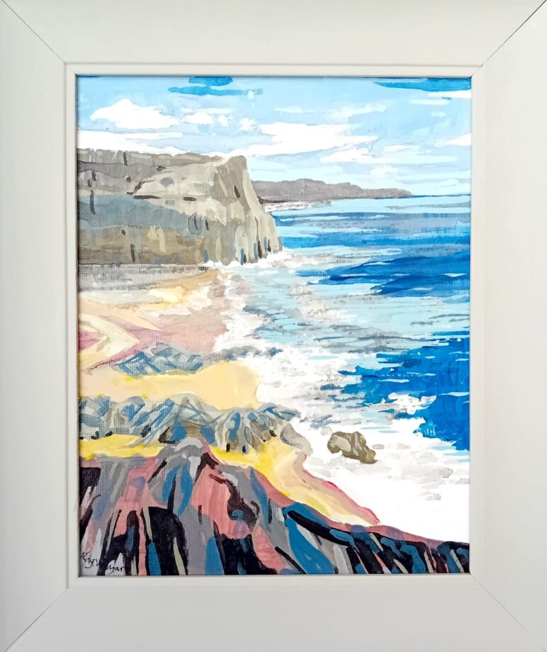 Ray Whyard 'Sandy Bay' acrylic 24x19cm