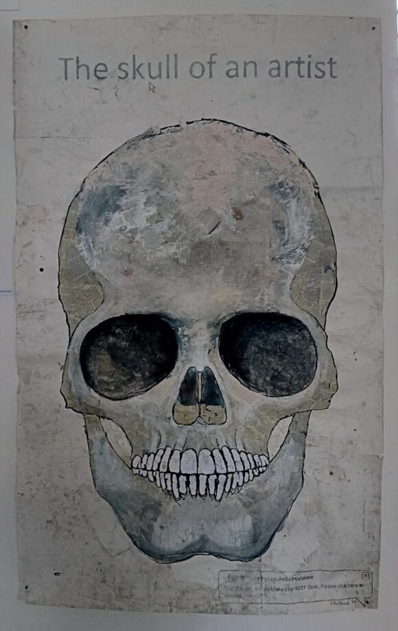 Richard Cleland, The Skull Of An Artist, mixed media